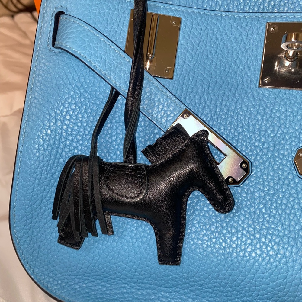RARE HERMÈS Milo Lambskin Grigri Rodeo Horse Bag Charm PM So Black - Picture 12 of 16